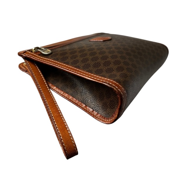 Celine Brown & Tan Macadam Leather Wristlet Clutch Bag - Picture 5 of 13